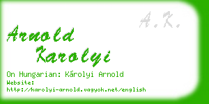 arnold karolyi business card